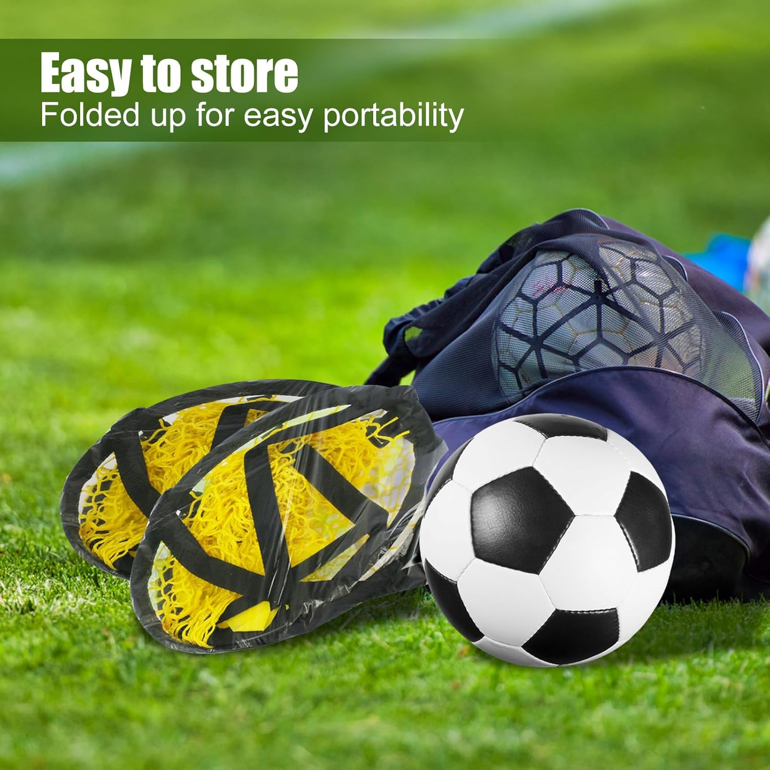 Top Bins Soccer Target Goal, Foldable Football Target Net, Easy to Attach and Detach to the Goal,Portable Football Training Net, Outdoor Football Throwing Target for Football Training Practice image number 5