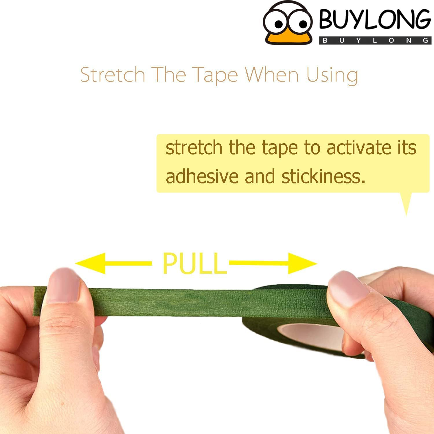 4 Rolls of Floral Tape 1/2 Inch Floral Tape Dark Green, Green and Grass Green Floral Tape Suitable for Bouquet Flower Stem Wrapping Process (30 Yards) image number 4