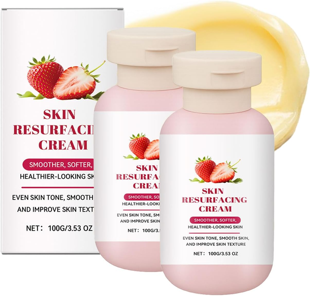Strawberry Ultra Strength Strawberry Skin Resurfacing Cream, Exfoliating Body Lotion with Triple Acids, Radiant Legs and Arms for Keratosis Pilaris, Gentle Moisturizer for Keratosis Pilaris image number 2