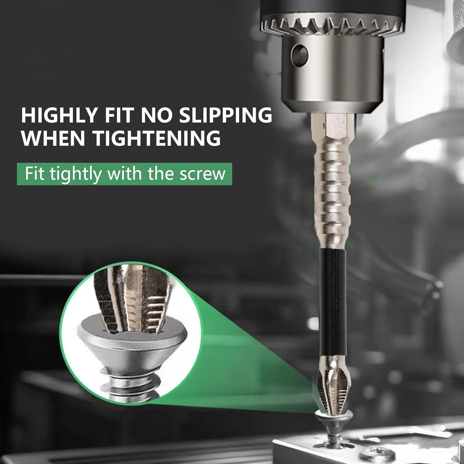 Vervesourced High Magnetic Screwdriver Drill Bits Set, Hexagonal Shank anti Slip, Electric Screwdriver Set, Suitable for Power and Hand Tools,6-Piece Alloy Steel Anti-Slip Drill Bits image number 3