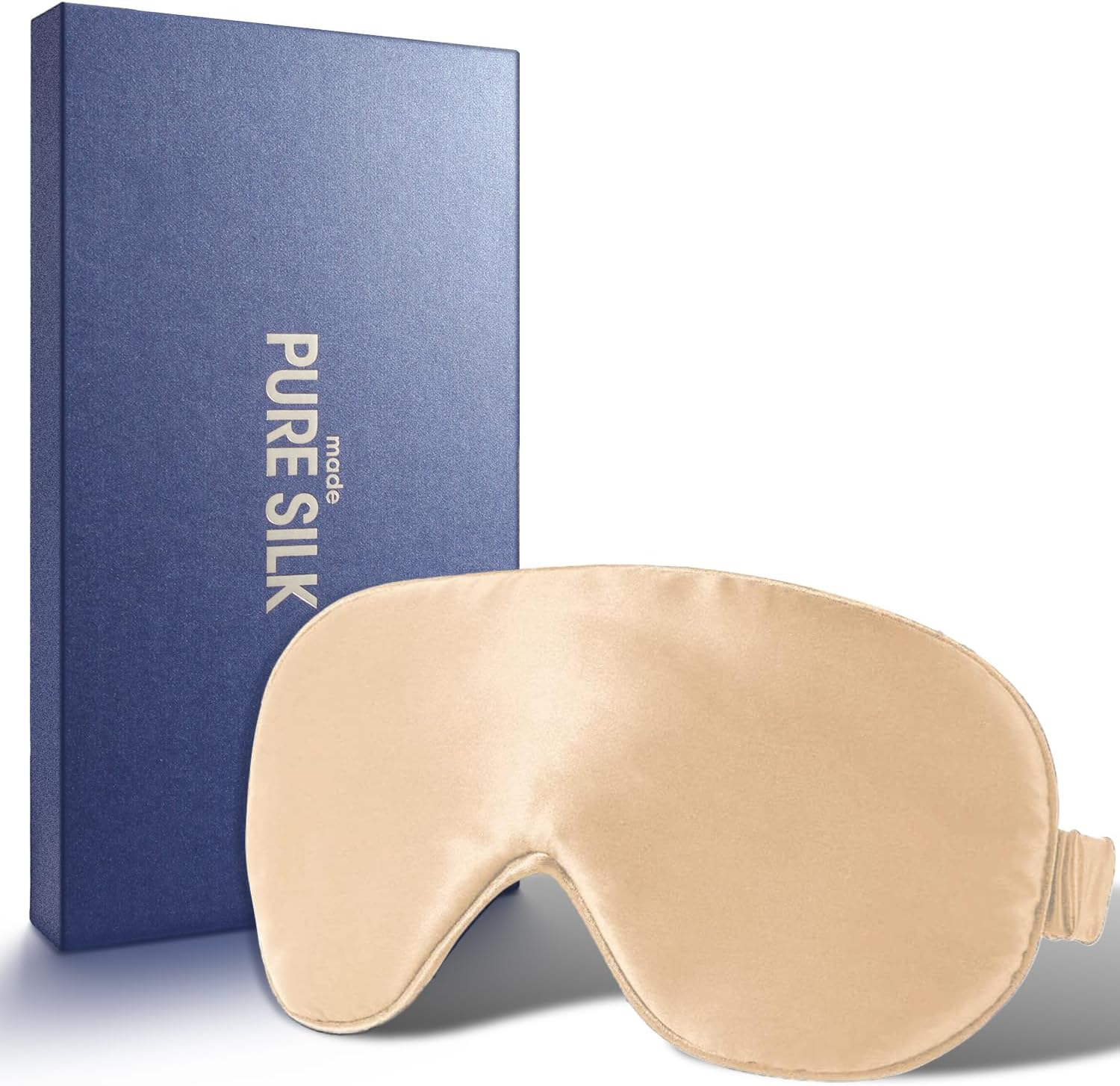 Eye Mask,100% Mulberry High-End Pure Silk Sleep Mask with Gift Box, H HOME-MART Luxuriously Padded Silk Eye Sleeping Mask Silk Eye Mask Comfortable Soft Silk Sleep Masks for Men Women Traveling