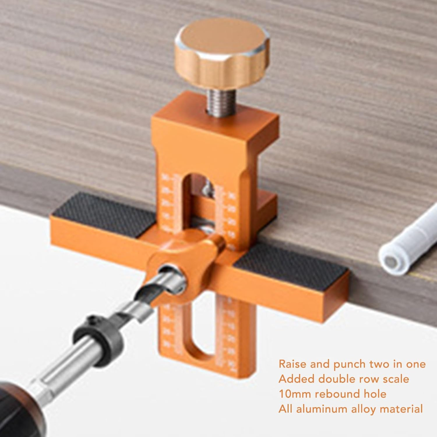 Cabinet Door Positioning Tool, Aluminum Alloy Cabinet Door Installation Positioner, Hand Tool Kit with Clamp, Adjustable Cabinet Door Mounting Jig for Kitchen Bathroom Wardrobe