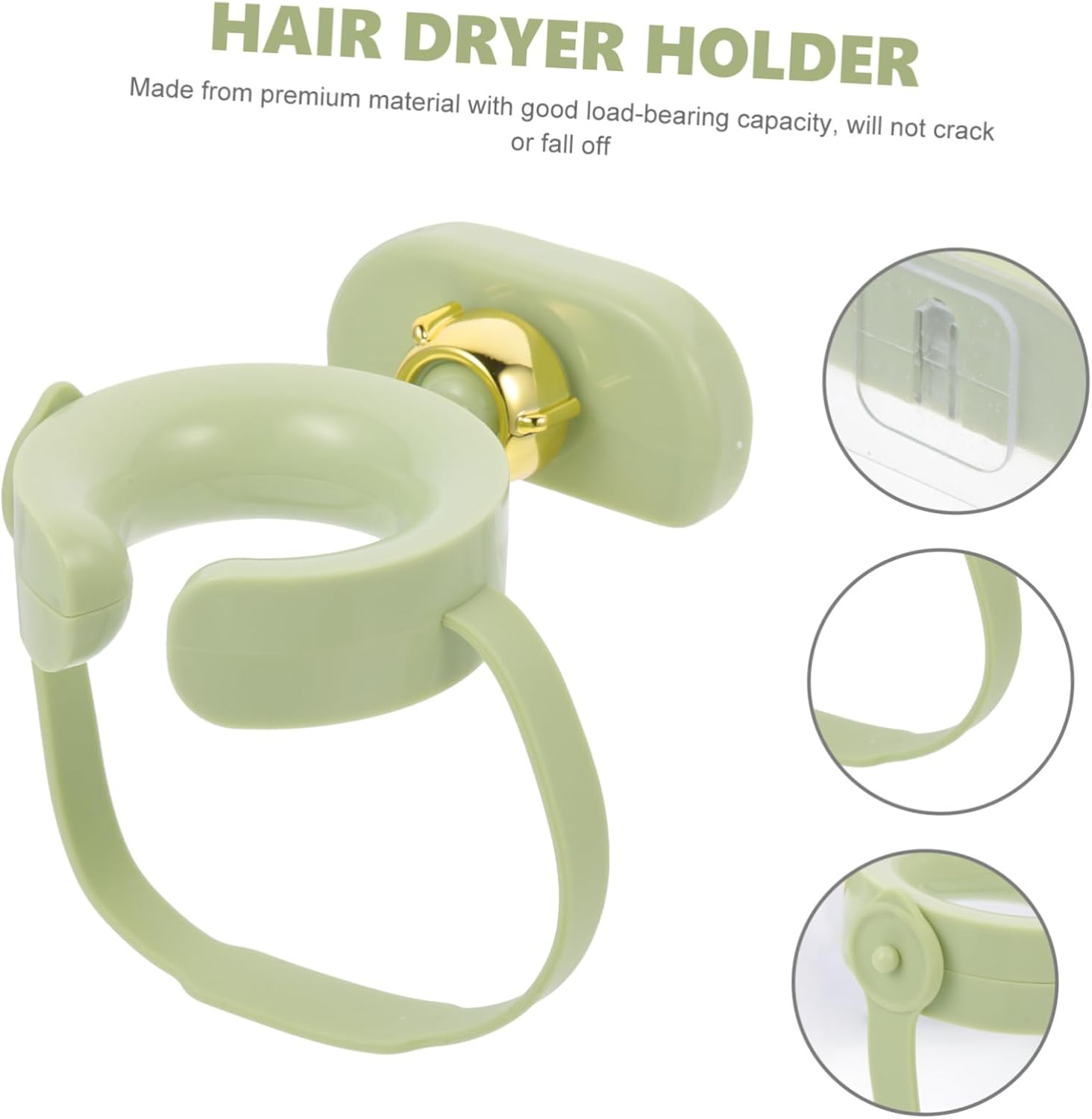 IWOWHERO Hair Dryer Holder Hands Wall Dryer Rack Rotatable Bathroom Storage Space Saving Hanger for Home Use Durable and Practical Design Keeps Bathroom Organized