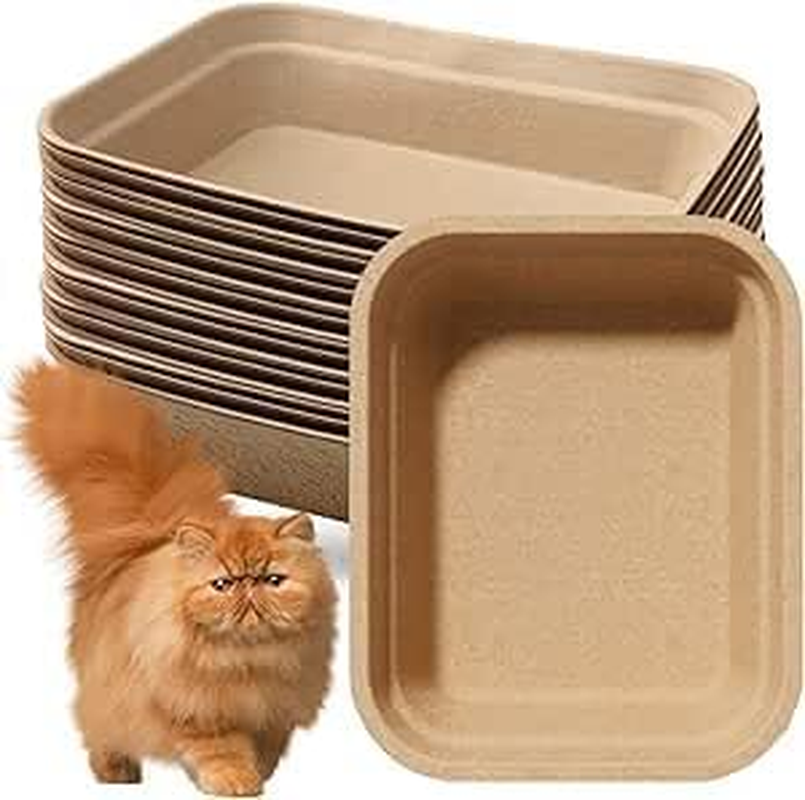 Disposable Cat Litter Boxes, Paper Tray, 10 Pack, Indoor Outdoor Travel image number 6