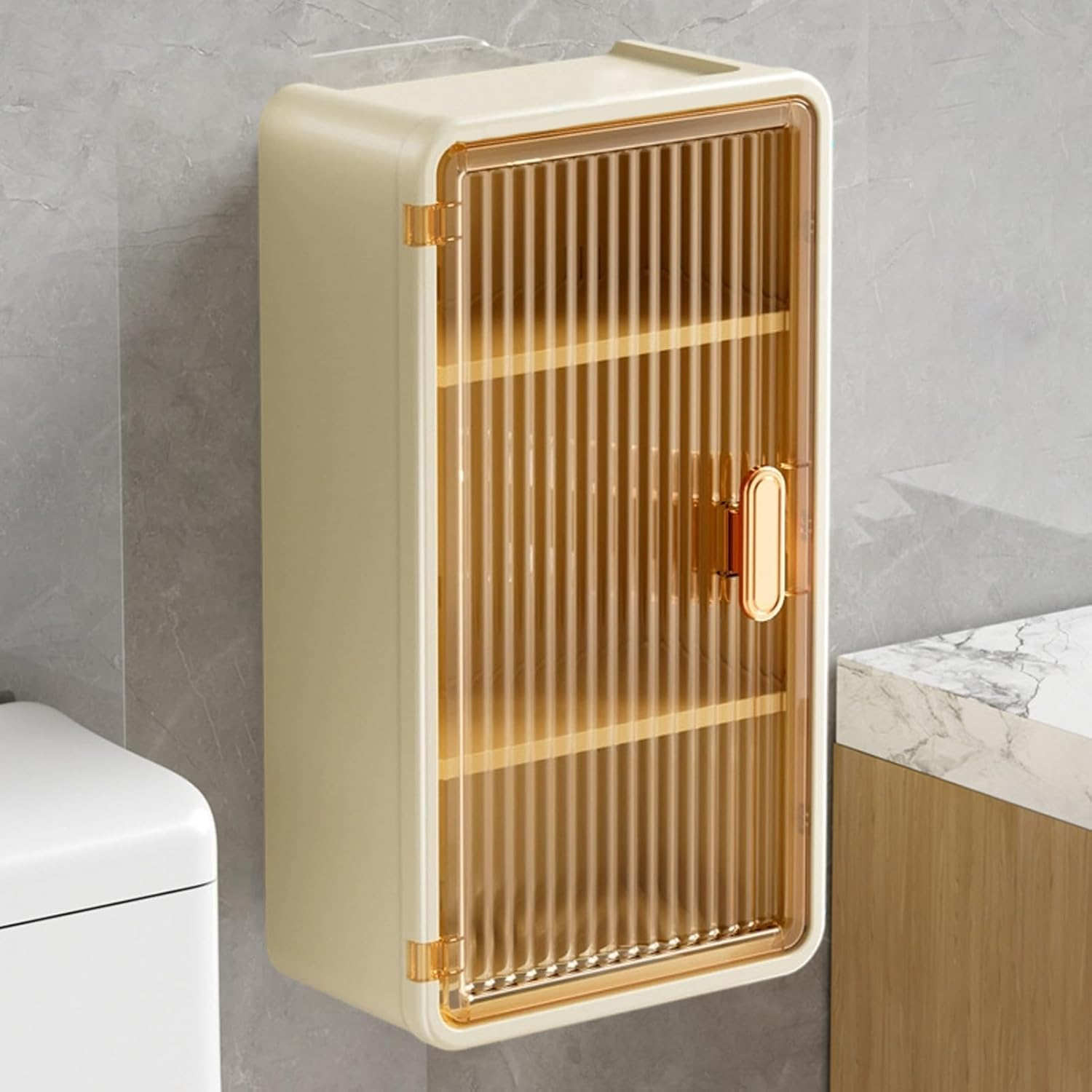 Tissue Holders for Bathrooms,Tissue Box Holder Cabinet Wall Mounted | Bathroom Accessories Storage Organizer for Shower Sponge Wet Wipes Toiletries Organization Kitchen Bedroom Apartment image number 2