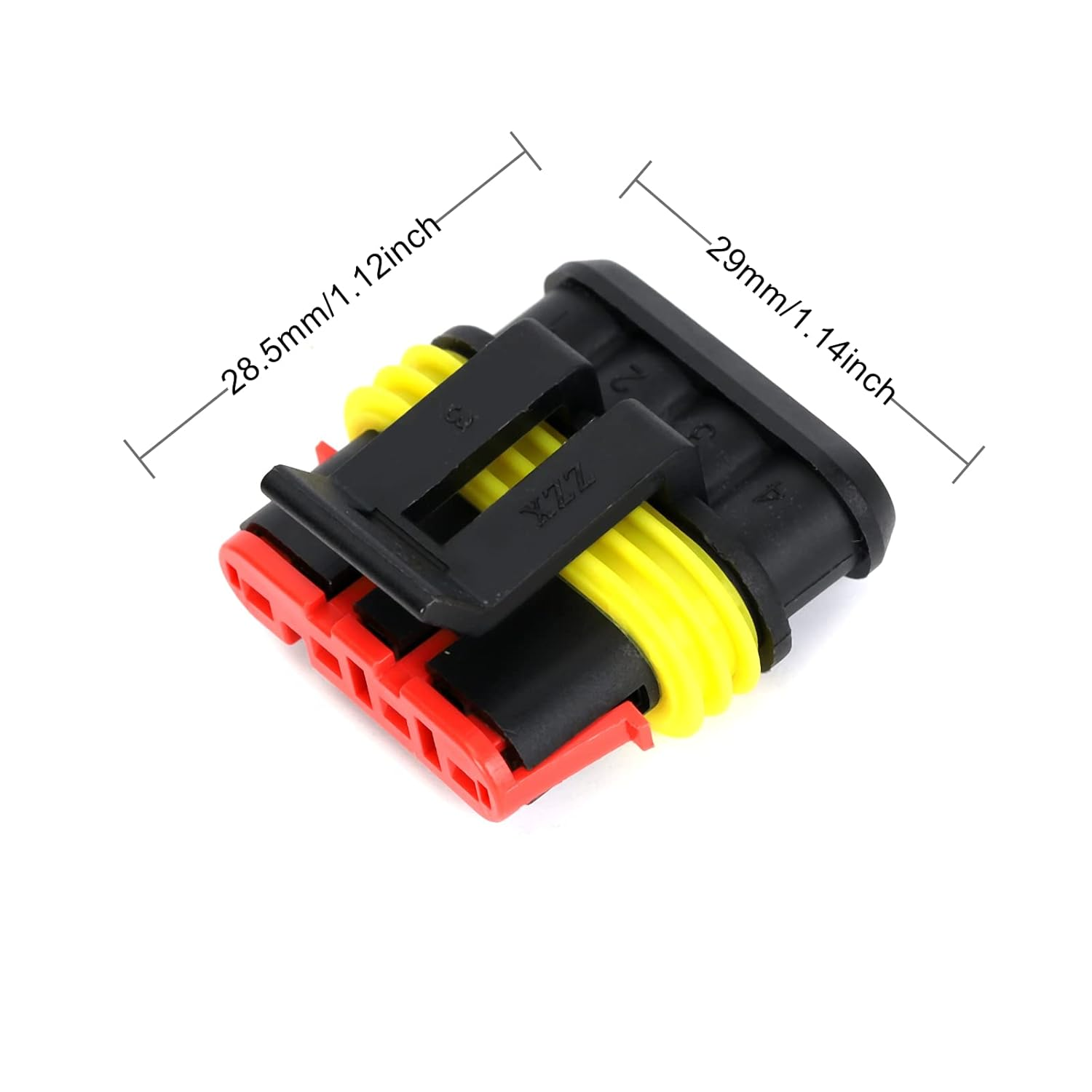 Ruimou 5 Set 4 Pin Way Waterproof Electrical Connector 1.5Mm Series Terminals for Motorcycle, Car, Truck, Boat Wire Harness Parts (4-Pin) image number 5