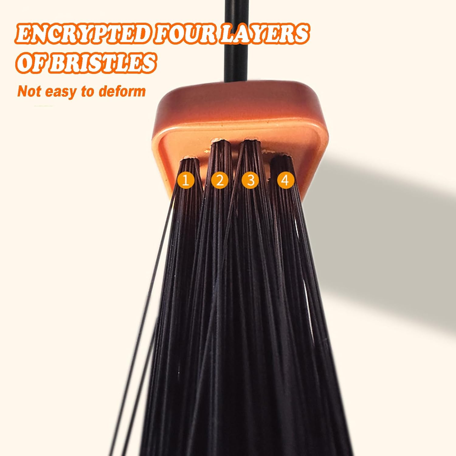 Xifando Heavy-Duty Adjustable Angle Broom with 56" Steel Handle - Ideal for Home, Garage, Kitchen, Bathroom, Office, and Outdoor Use - Durable & Efficient Cleaning Tool for Hard Floors (Orange) - Red image number 3