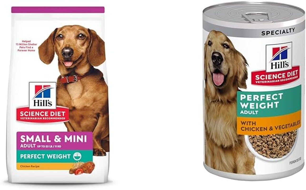 Hill'S Science Diet Perfect Weight Small & Mini Breed Dog Food Bundle, Chicken Recipe, 12X363G Wet Food & 1.81 Kg Dry Kibble