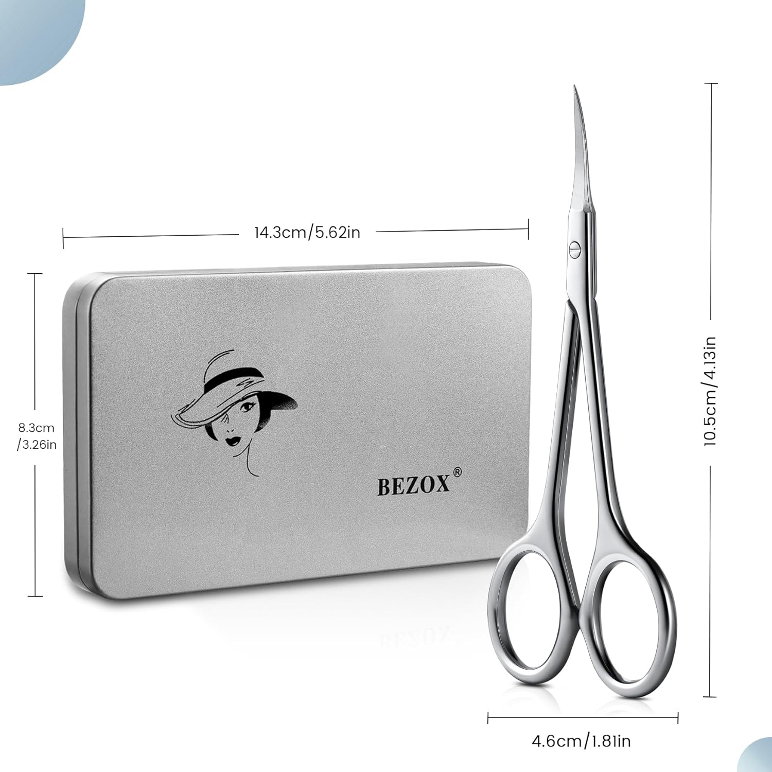 BEZOX Extra Fine Curved Cuticle Scissors, Super Thin Cuticle Scissors for Skin Care, Professional Manicure Small Skin Scissors, Stainless Steel Cuticle Cutter, 1 Piece image number 6