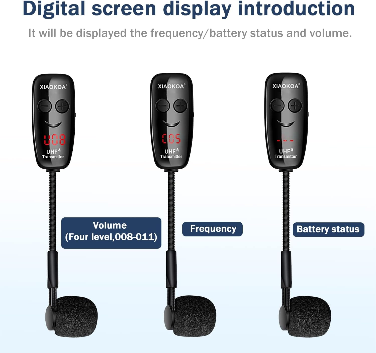 XIAOKOA UHF Wireless Instruments Microphone,Saxophone Microphone,Wireless Receiver and Transmitter,160Ft Range,Plug and Play,Great for Trumpets, Clarinet, Cello image number 4