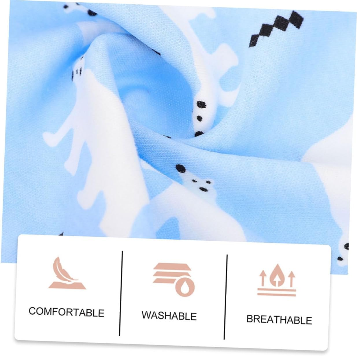 Infant Belly Wrap Newborn Belly Band Cotton Navel Cover Portable Cord Belt Soft Baby Supplies for Autumn Winter (Arctic Bear Blue, Size 80) image number 4