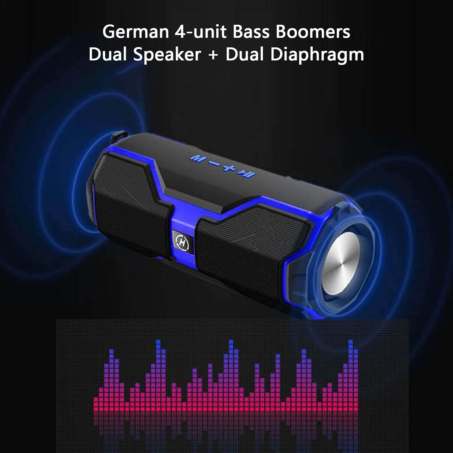 Loud Speaker for Partys | Wireless Boombox with Punchy Bass,Portable Compact Travel Speaker Boombox for Shower, Outdoor, Home, Beach image number 2