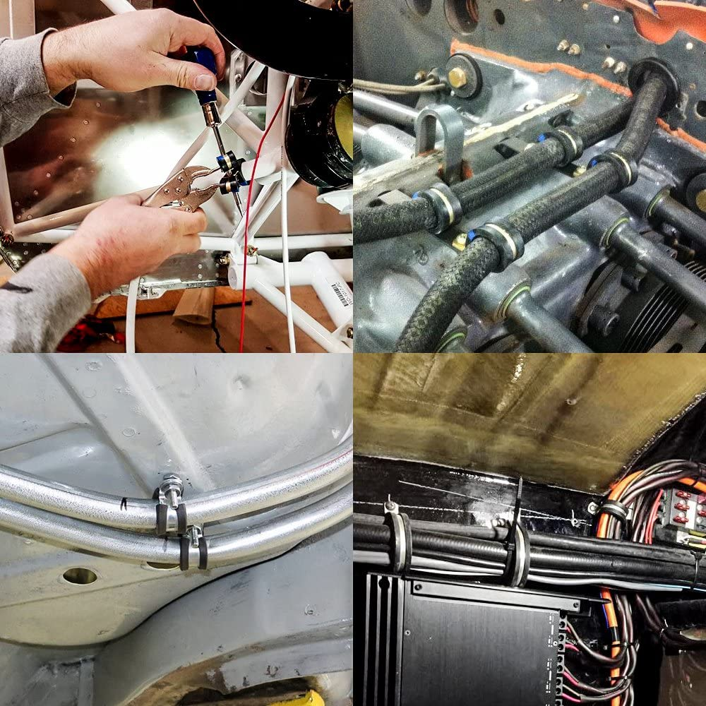 LOKMAN 20 Pack 1 Inch Stainless Steel Cable Clamp, Rubber Cushioned Insulated Clamp, Metal Clamp, Tube Holder for Tube, Pipe or Wire Cord Installation image number 6