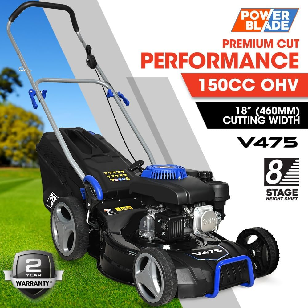 Powerblade 18" 150Cc Lawn Mower, 8 Height, Steel Deck, 4-Stroke Petrol Lawnmower - V475 image number 2