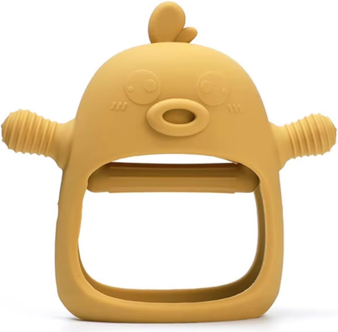 Yummy Baby Cute Chick Teething Mitten for Babies, Easy to Hold, No-Drop Design, Silicone Baby Teether Toys, Relief from Teething Pain, Nipple Shaped Chick Hands Comfort Gums (Mango Yellow)