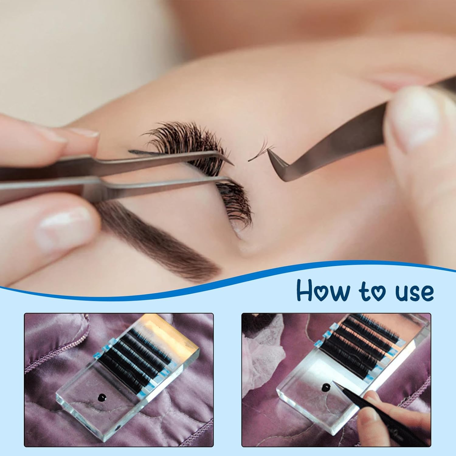 INCAUCA 2-In-1 Lash Trays for Lash Extensions 4 X 2 X 0.4 in (10 X 5 X 1 Cm), Crystal Glass Lash Tile, Lash Tray Adhesive Glue Holder, False Eyelash Pallet Strip Organizer (2Pcs) - 1 Piece image number 5