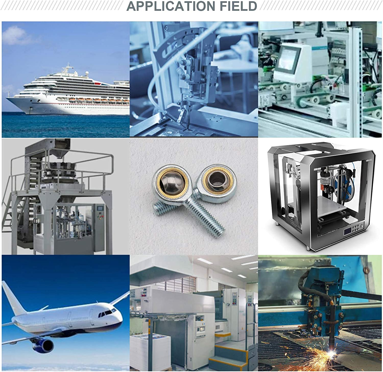 Emsea 4X SA6 T/K Rose Joint Male Rod End Bearings Right Hand M6X1.0Mm Bearing Steel for Hydraulic Cylinder Forging Machine Car Shock Absorber image number 5