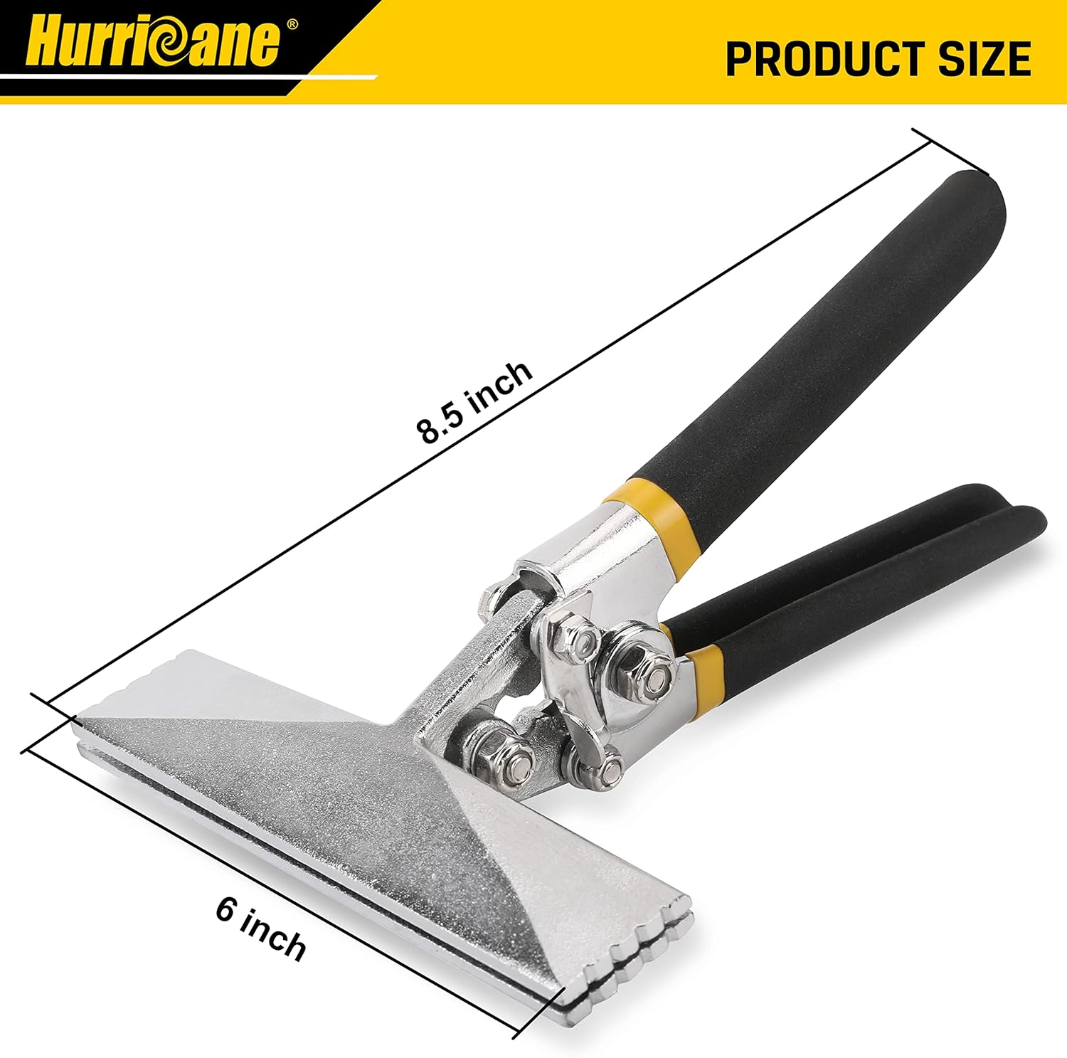 Hurricane 6 Inch Straight Jaw Sheet Metal Hand Seamer Non-Slip Pitted Handles image number 4
