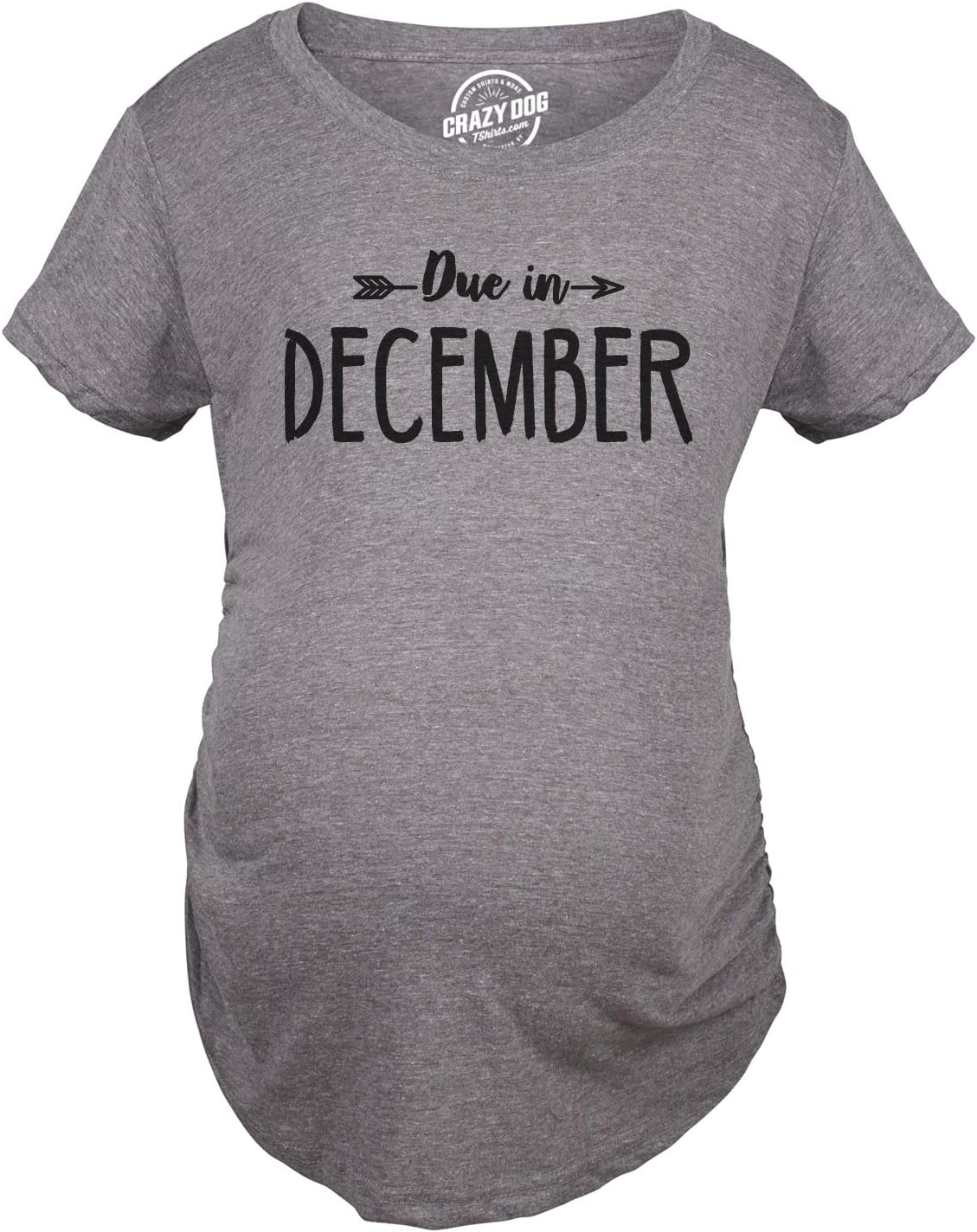 Crazy Dog T-Shirts Maternity Due in T-Shirt Choose Month Funny Pregnant Expecting Due Date Tee