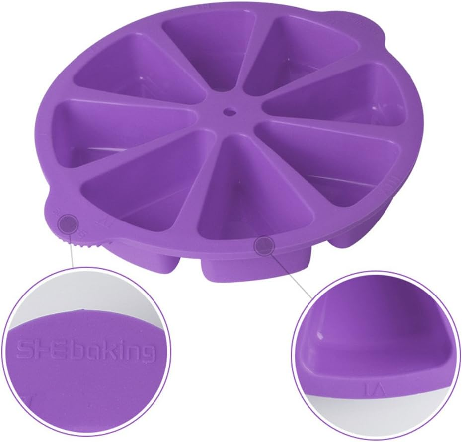 Cake Mold, Baking Molds Triangle DIY 8 Triangle Cavity Silicone Chocolate Cake Cupcake Biscuit Soap Baking Mold for Home Kitchen(Light Purple) image number 2