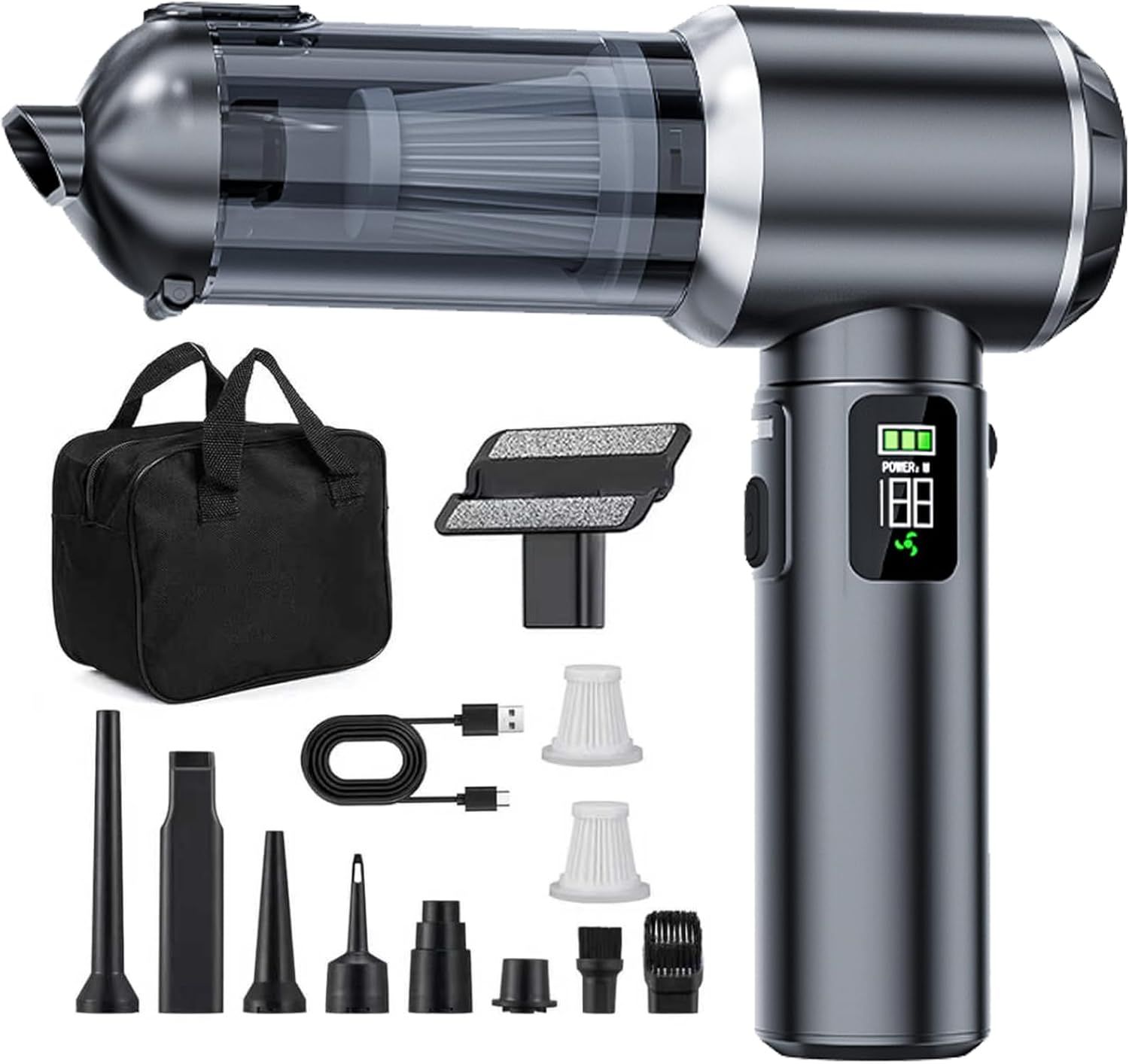 Car Vacuum Cleaner Cordless,23000Pa High Power Mini Vacuum Cleaner,Rechargeable Handheld Vacuum Cleaner,Car Hoovers for Pet Hair, Home, Office, Kitchen image number 1