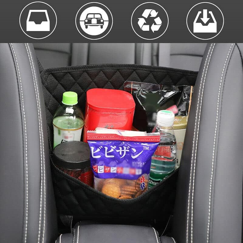 AIMALL Car Handbag Holder, Advanced between Car Seat Storage Bag Net Pocket Handbag Holder Organizer Bag, Black, 10.6 X 15.3 Inches image number 2