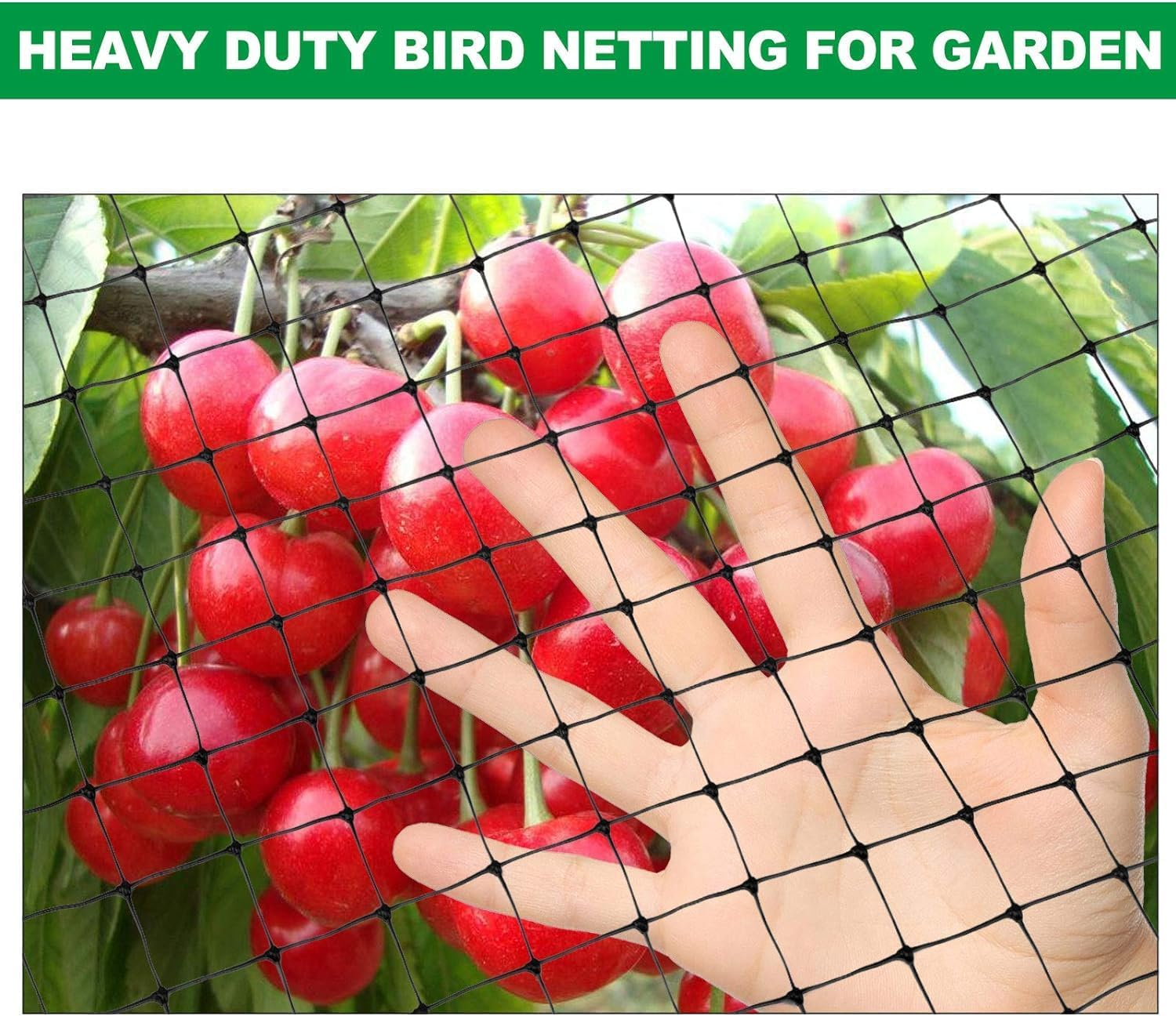 Deer Fence Netting, 7X33Ft Garden Bird Netting for Chicken Coops, Plant Covers Fine Mesh Protection Net Black Heavy Duty Trellis for Vegetables image number 2