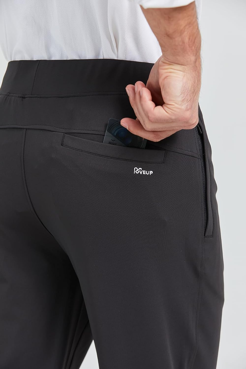 MOVEUP Men'S Stretch Golf Sweatpants Pant with Zipper Pockets Tapered Athletic Joggers Track Workout Pants image number 4