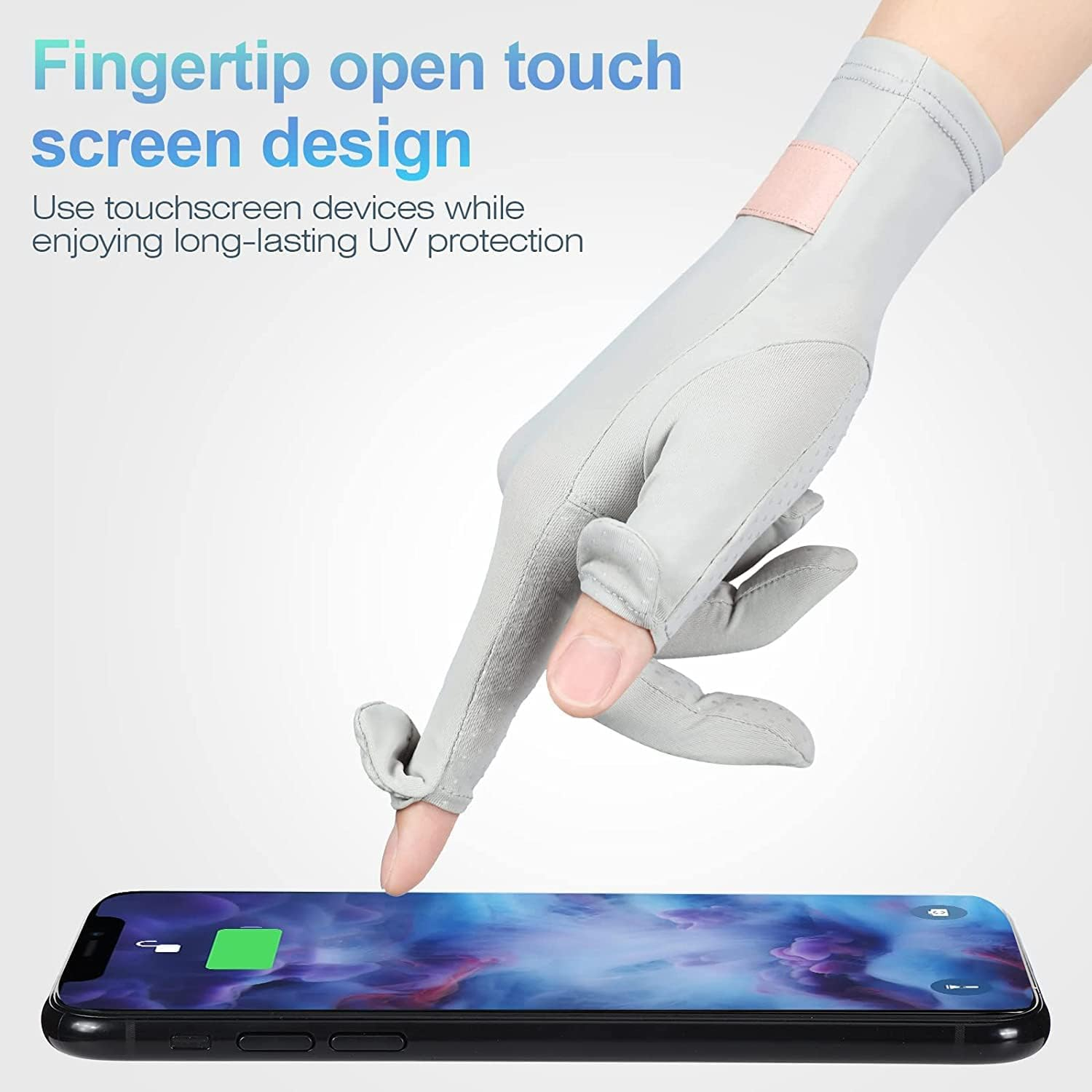 UV Protection Driving Gloves for Women - UPF 50+ Sun Protection with 2 Fingers Flip, Mesh Cooling, Breathable, Touchscreen, Quick Dry - Summer Hand Gloves image number 6