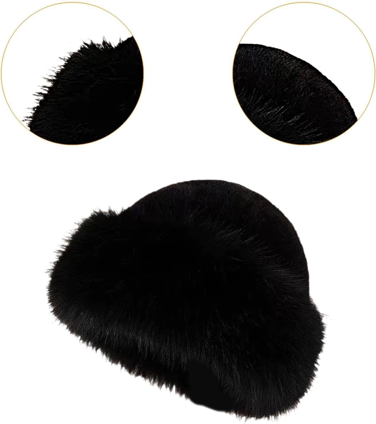 Frediuo Winter Faux Fur Hat for Women Fashion Cossack Hat Russian Hat for Ski Motorcycle image number 4