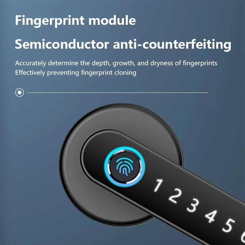 Smartsetup Matter over Thread Smart Lock Handle, App & Voice Control, Thread, Works with Homekit, Alexa, Google Home, Smartthings, 100% Privacy