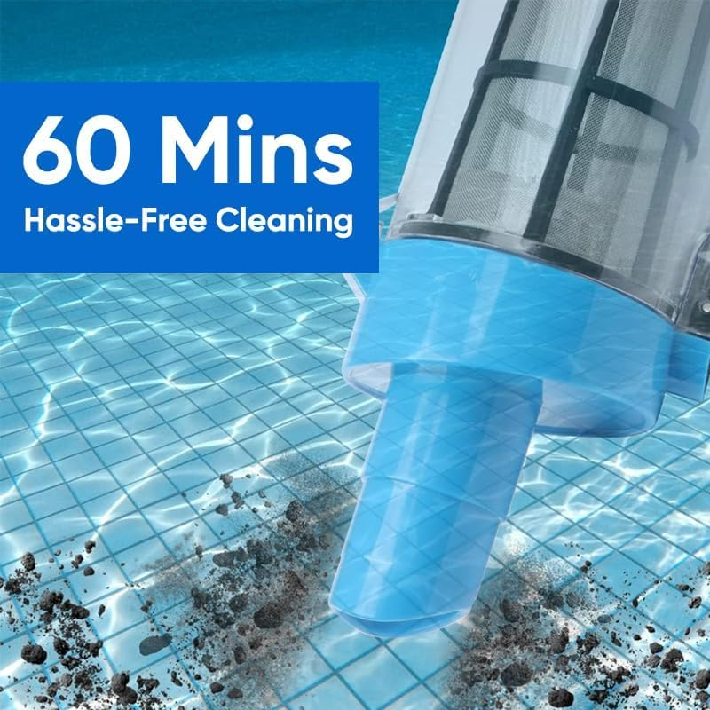 3-In-1 Cordless Rechargeable Powerful Motor Swimming Pool Vacuum Cleaner, Handheld Underwater Vacuum with Dual Filters, Lightweight for Easy Cleaning image number 3