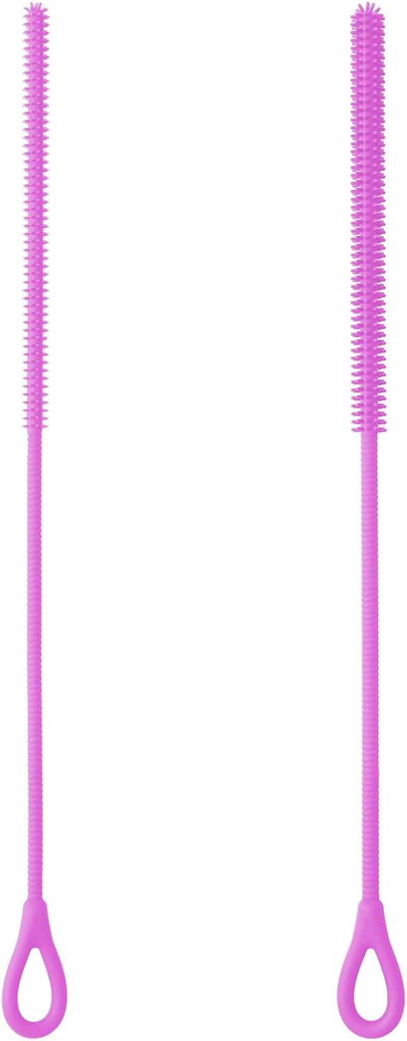 2 Pcs Silicone Straw Cleaner Brush Reusable Straw Cleaner Pipe Cleaning Brush with Aniti Slip Long Handle for Glass Pipe 6Mm and 9Mm(Black,2)