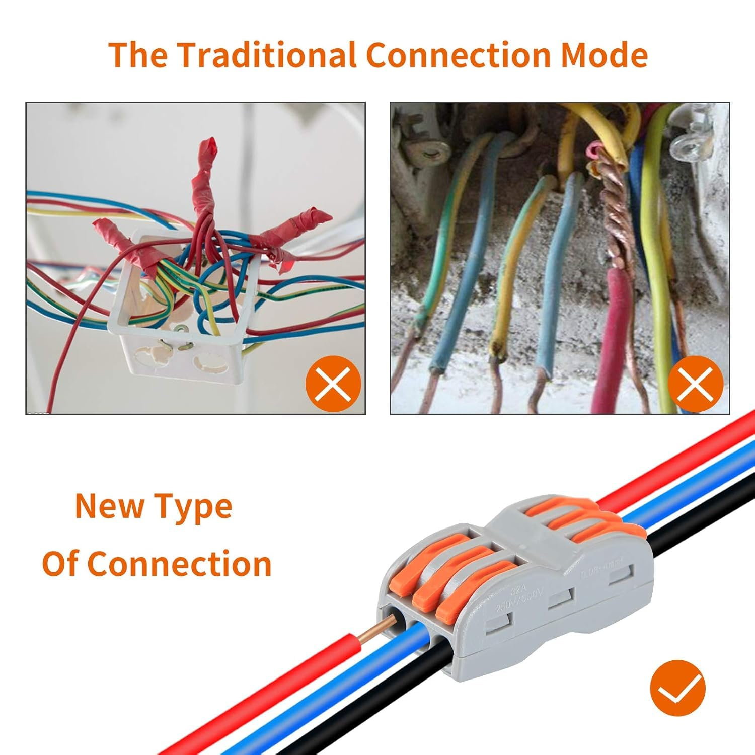 BEANPRECOY 30Pcs Compact Wire Conductor Connector Terminal Block Aigreat Lever Nut Assortment Conductor Wire Connectors Circuit Inline Splices Electrical Butt Terminal Connectors for 28-12 AWG PCT-2-3 image number 2
