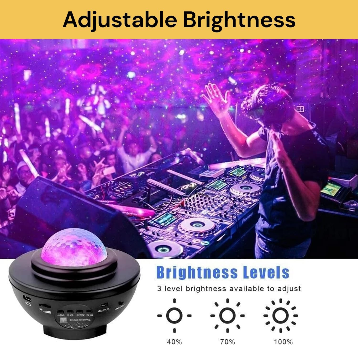 EZONEDEAL LED Laser Starry Projector Light Star Projector Light Ocean Wave Star Night Light, Adjustable Lightness Remote Control Timer