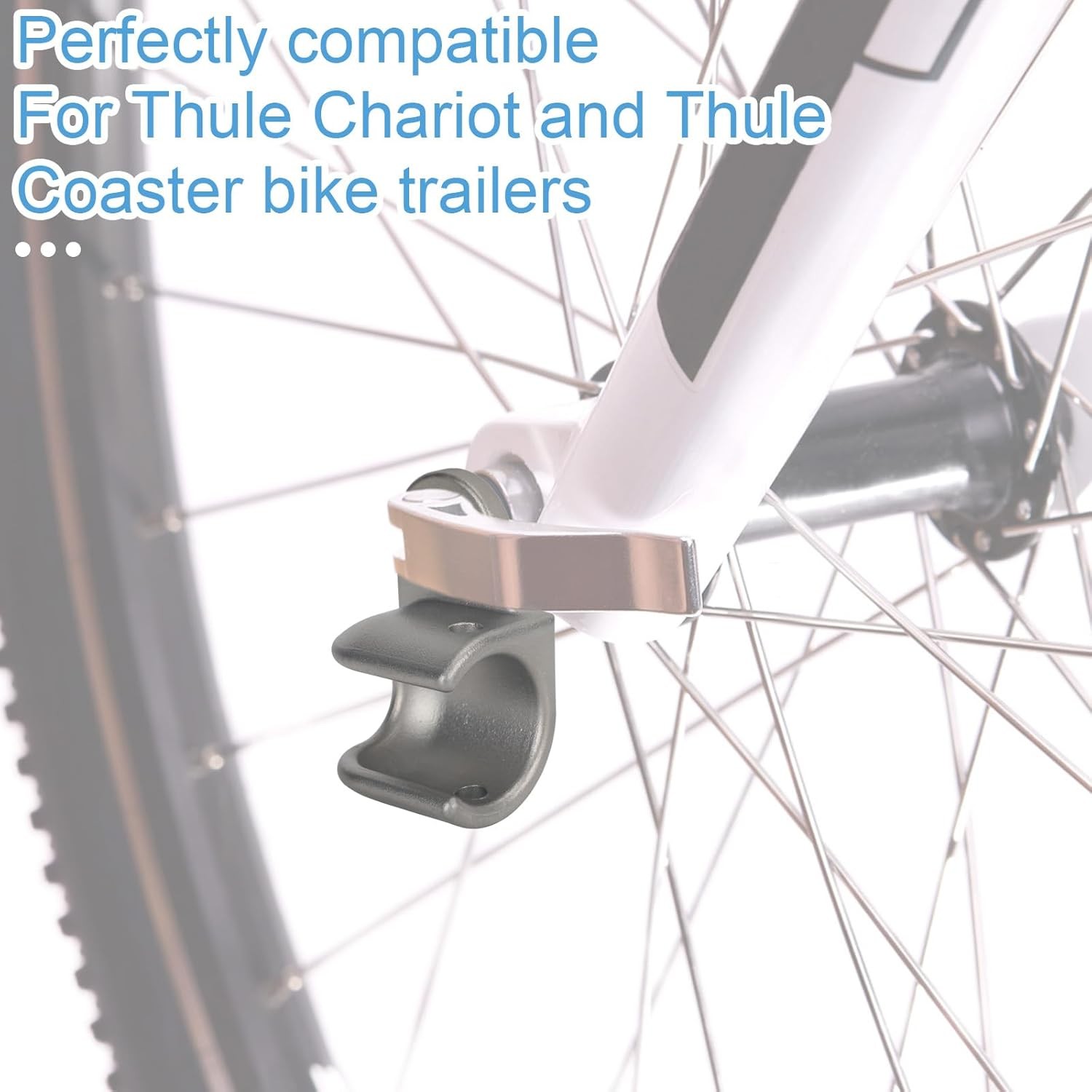 Bike Trailer Hitch, 304 Stainless Steel Bike Trailer Hitch Cup Compatible with Thule Chariot Courier Coaster Cadence Heavy-Duty Bicycle Accessory for Kids Pets Cargo image number 2