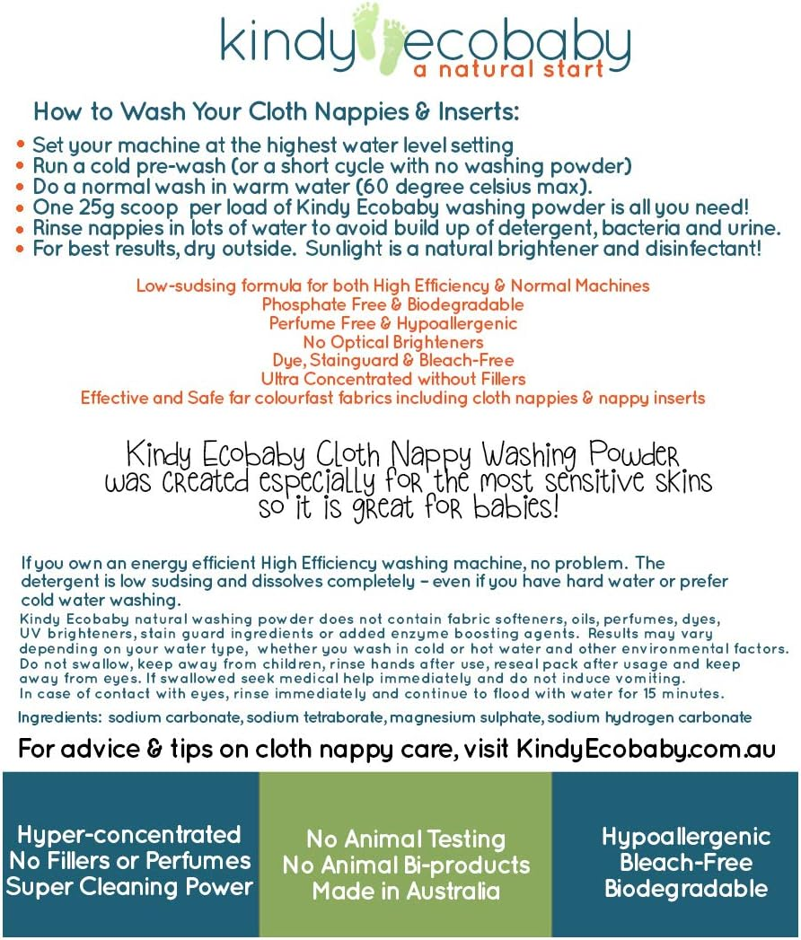 Cloth Nappy, Diaper, Laundry Detergent 1.25Kg Pack