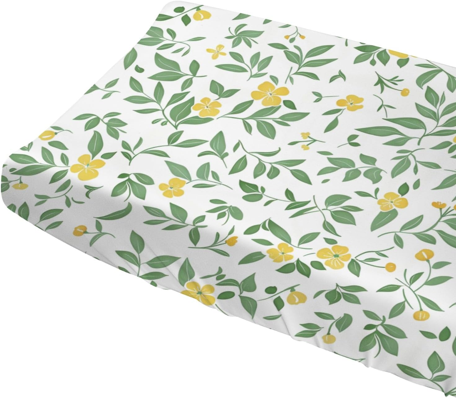 Floral Leaves Baby Changing Pad Covers,Unisex Fitted Changing Pad Cover for Baby Girls Boys,Comfortable Breathable Changing Table Covers,Polyester Easy Care Baby Changing Table Sheets for Girls