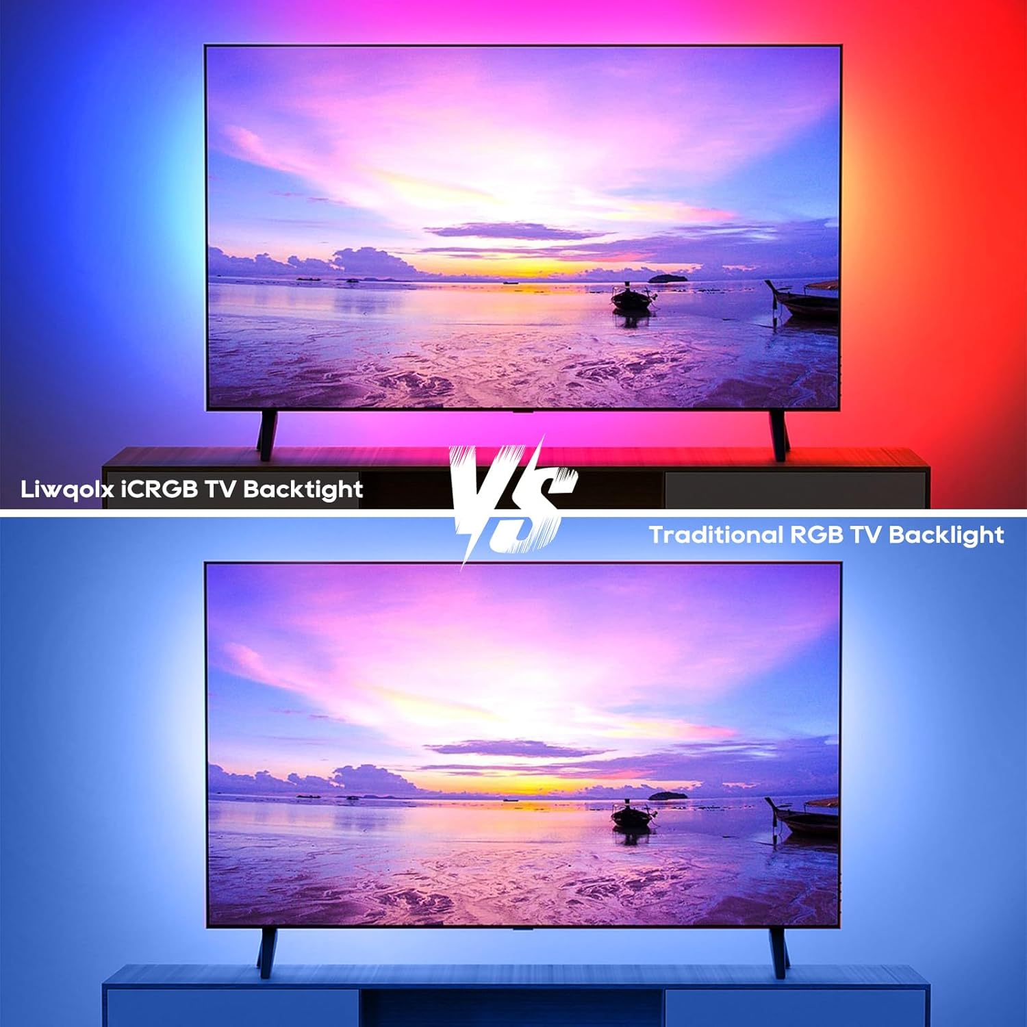 Liwqolx 4M LED TV Strip, RGBIC LED Strip Light for 50-70 Inch TV, Smart LED Strip with APP and 2.4G RF Remote Control, USB Integration IC Lighting for Bedroom/Christmas Decoration image number 6