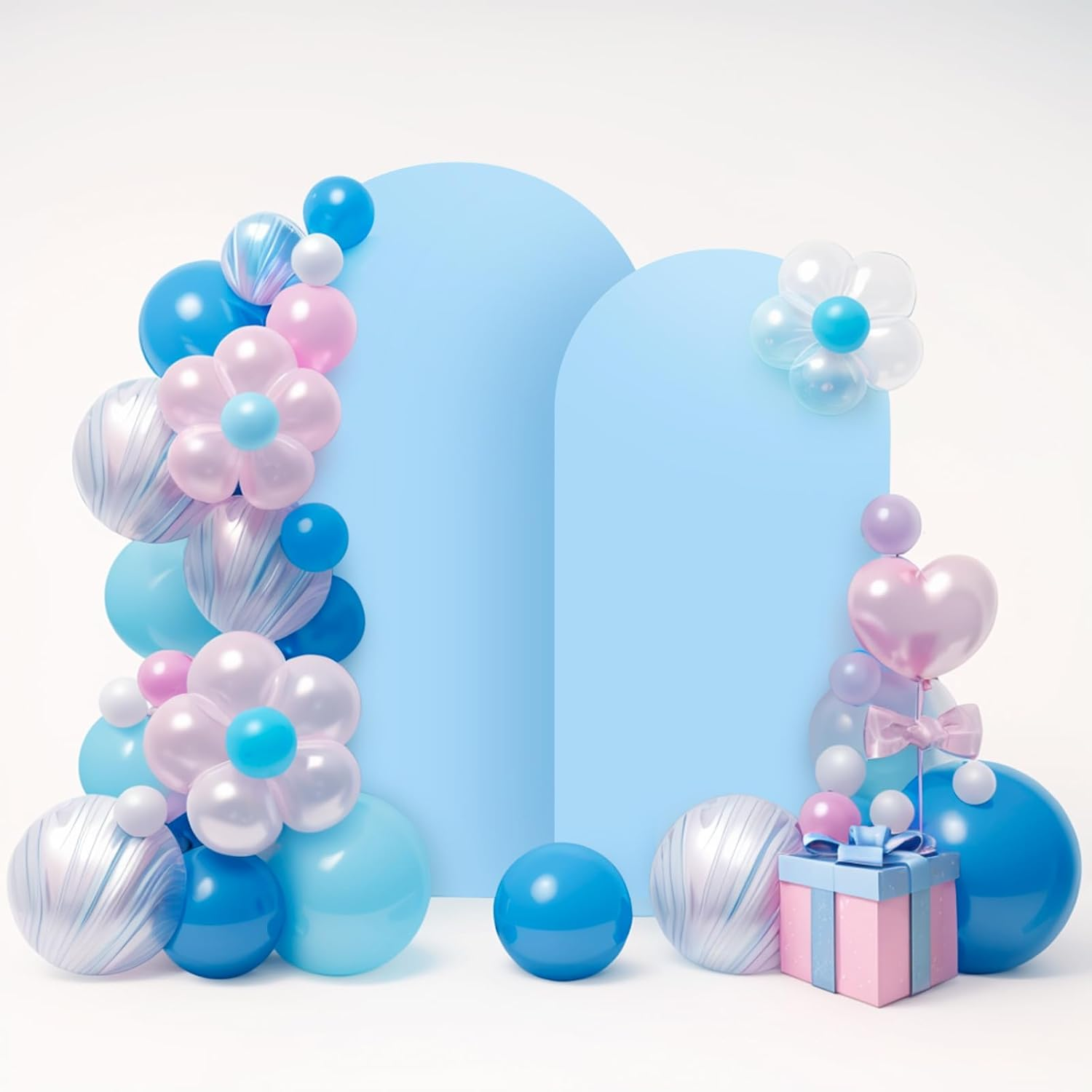 LEBENGURU Set of 2 Upgraded Wedding Arch, 6.6FT & 7.2FT Purple Spandex Fitted Arch Backdrop, round Top Chiara Stand Covers for Birthday Party, Baby Shower, Banquet & Balloon D&eacute;cor