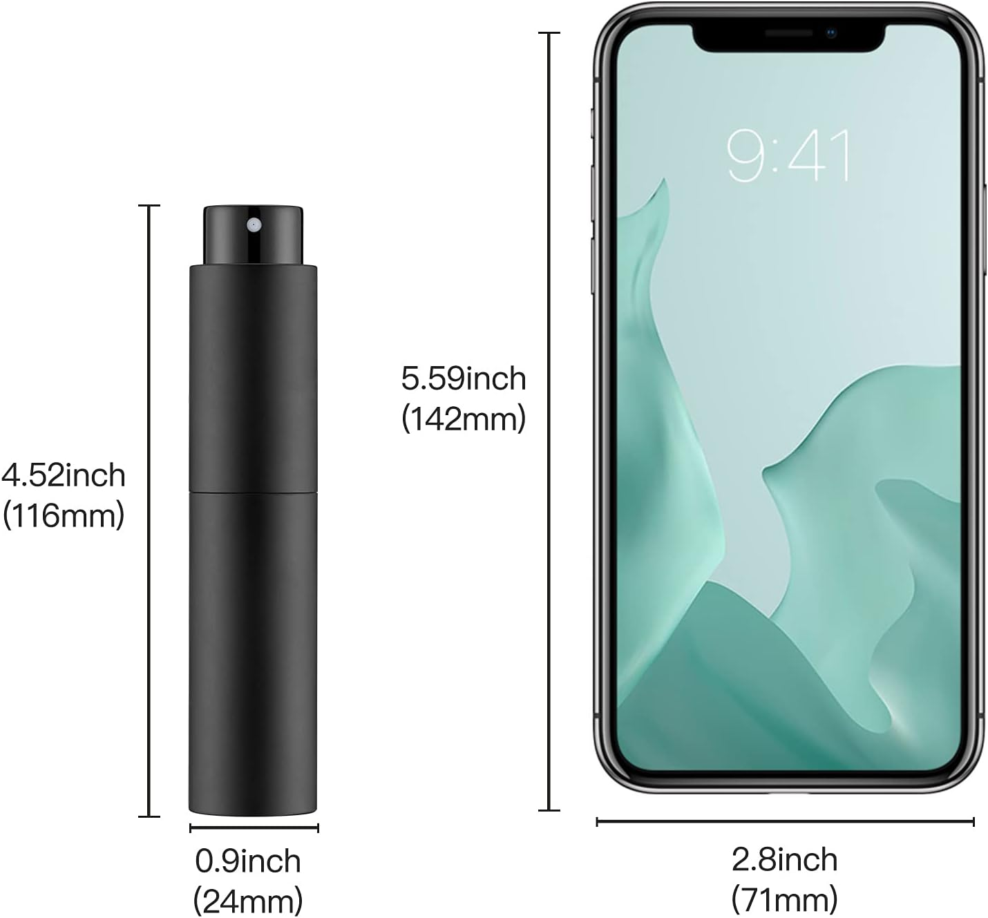 10Ml Travel Perfume Atomizer Refillable, Mini Cologne Spray Bottle Empty, Small Aftershave Sprayer for Dispenser (Black) image number 4