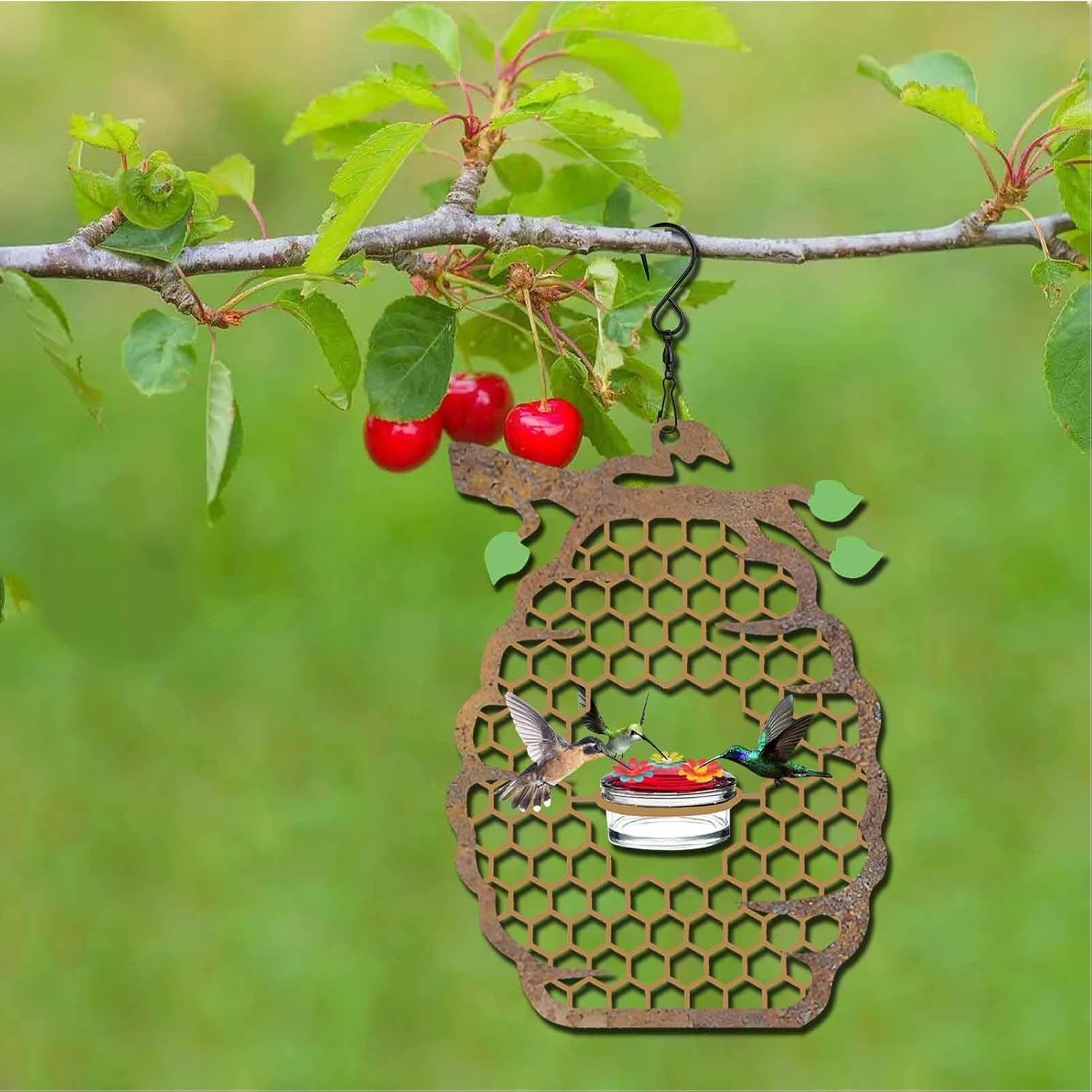Hummingbird Feeder, Hummingbird Feeders for Outdoors Hangin, Charming Wind Chimes Hummingbird Feeders, Humming Bird Feeder for Home Garden Backyard Decor Outdoors image number 6