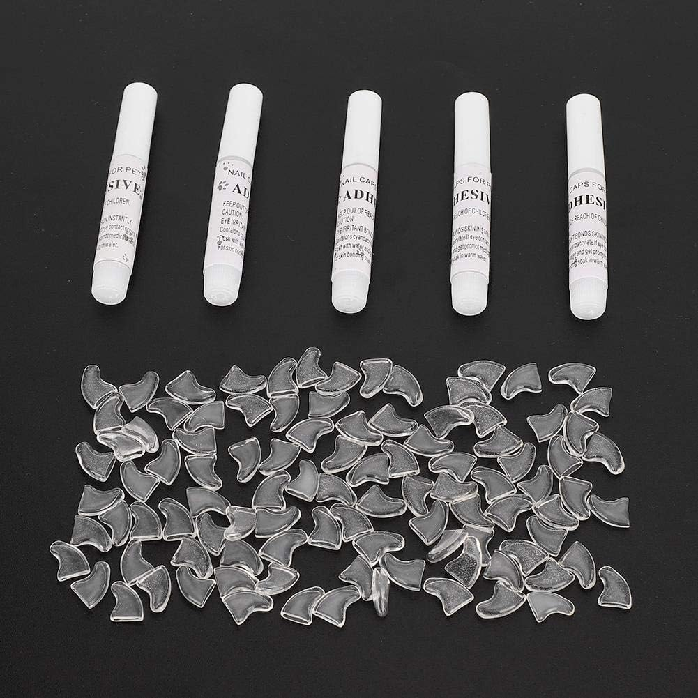 AMONIDA Safe Pet Cat Nail Caps Cover Anti-Scratch (Black XS) Nail Cover, Dog Paw (Ice White, XS) image number 1