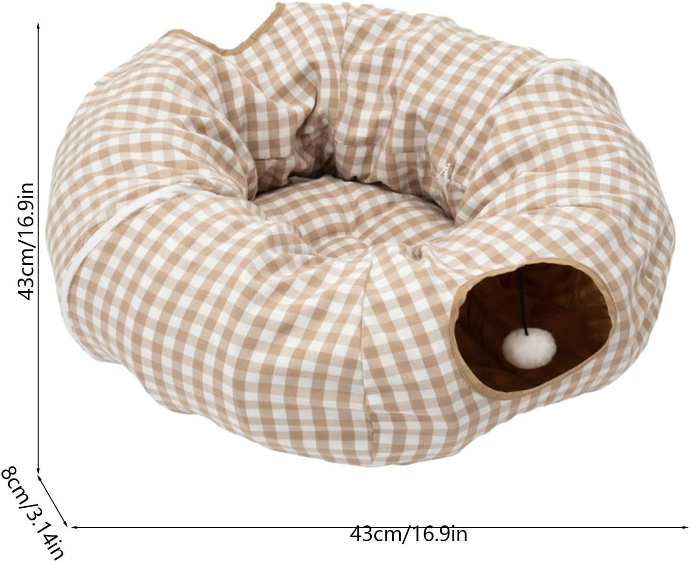 Cat Donut Bed - Foldable Cat Nest Toy Sleeping Cave with 2 Entrances | Washable Bed Donut Toy for Bedroom, Pet Store, Living Room, Garage image number 3