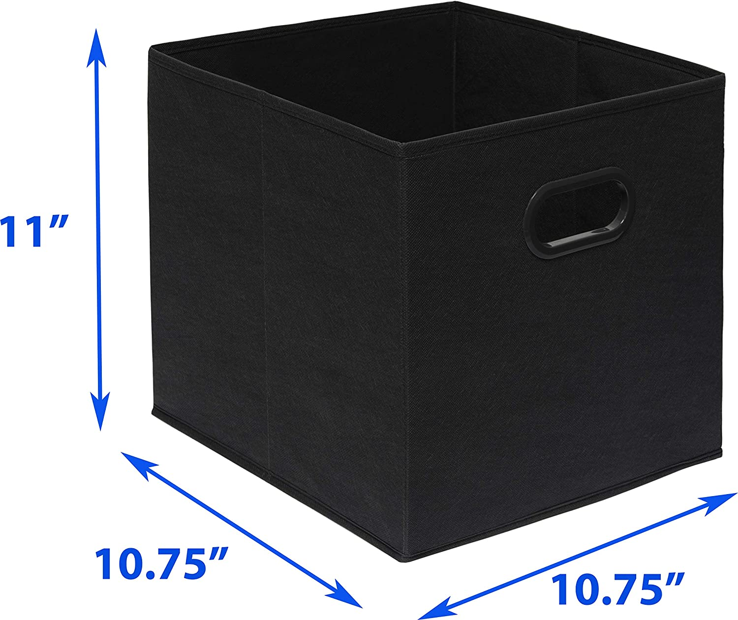 Simple Houseware 11 Inch Foldable Storage Cubes with Handle, 6 Pack, Black image number 2