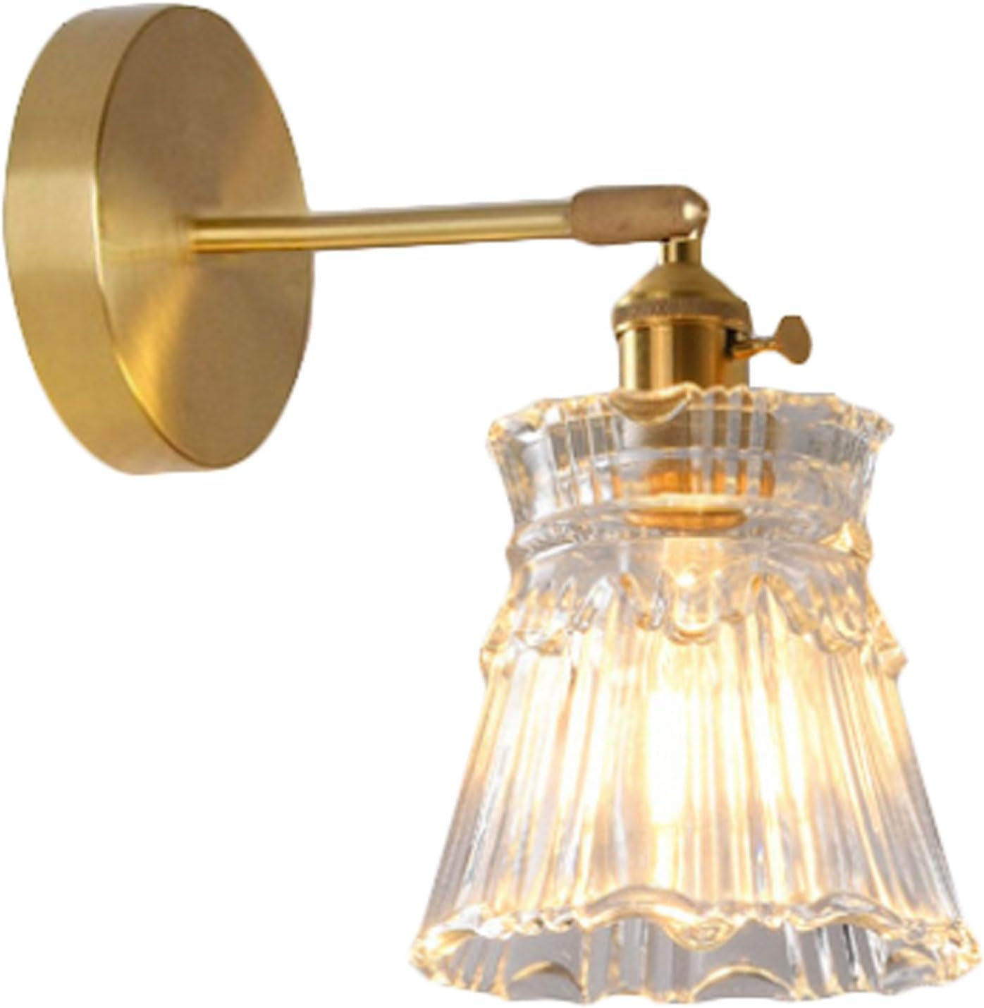 Adjustable Retro Wall Sconce Industrial Brass Wall Light E27 Bulb Holder with Clear Glass Shade for Vanity Mirror Lighting Wall Lighting image number 6