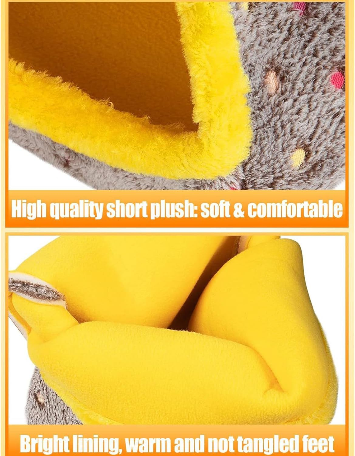 Taicols Bird Bed Parrot Nest Triangular Plush Winter Autumn Bird Hut Thermal Hanging Nest Sleeping Resting Bed for Medium and Large Parrots,Large Warm House, Cozy for Cage image number 5