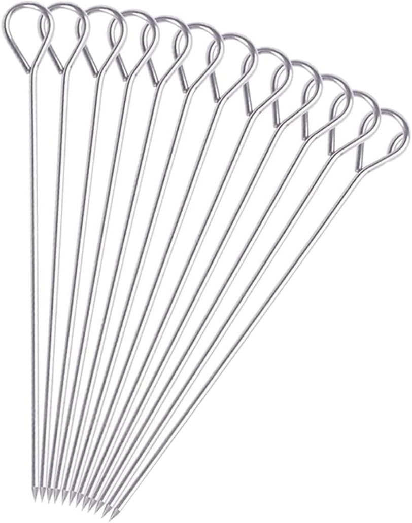 12PCS Metal BBQ Skewers - Reusable Grill Kebab Sticks, 20Cm Stainless Steel Barbecue Skewers for Grilling, Rotisserie, and Kabobs image number 3