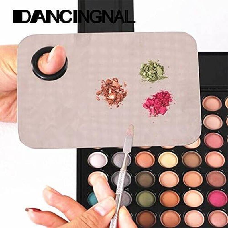 Onwon Stainless Steel Professional Pro Lady Cosmetic Makeup Palette Nail Eye Shadow Mixing Makeup Palette with Spatula Tool(150X100Mm) image number 6