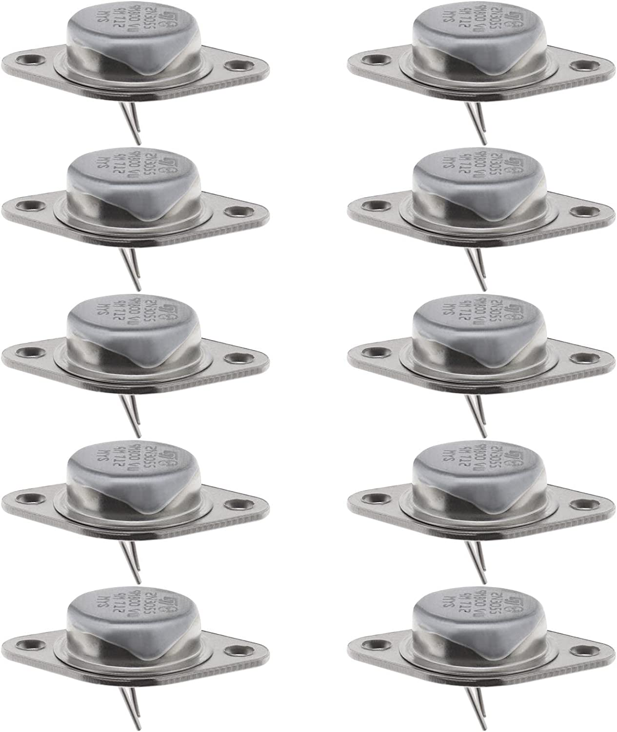 Emagtech 10Pcs 2N3055 NPN Power Transistor 15A 100V 115W NPN High Power Transistor 2N3055 Transistors for Power Supply Circuits Series and Shutdown Controllers image number 4